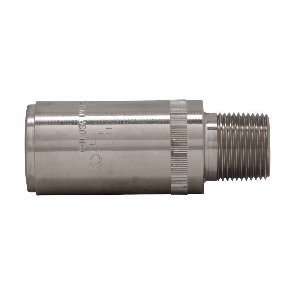 Product image for Crouse-Hinds Series UNYL17 1/2 Inch Steel Male Long Conduit Expansion Union