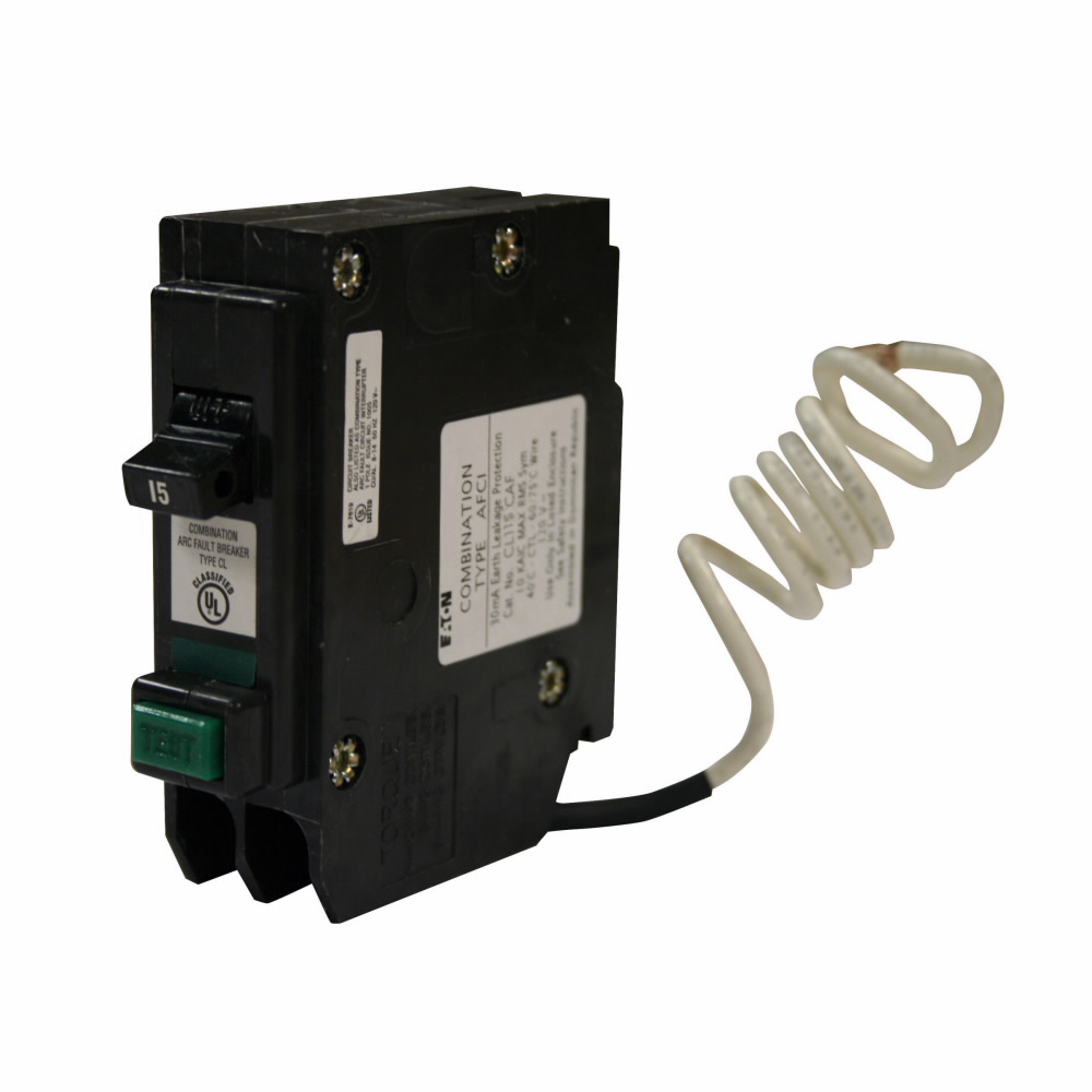 Product image for Eaton Electrical CL115CAF 120/240 VAC 20 Amp 1-Pole Arc Fault Circuit Breaker