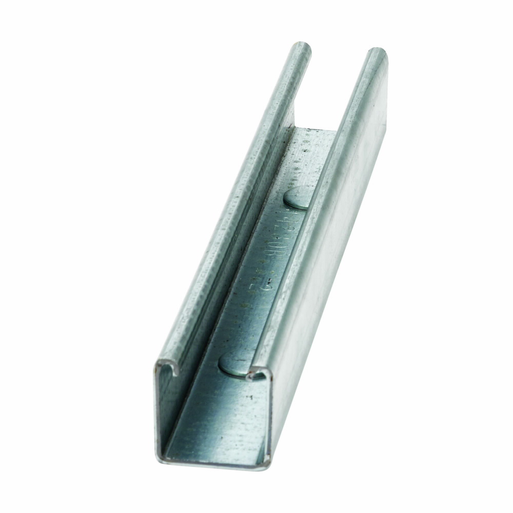 Product image for B-Line B22KO6-120AL 1-5/8"W x 1-5/8"H Channel, 7/8" Dia. Knockouts, 12ga, 10ft Length, Aluminum