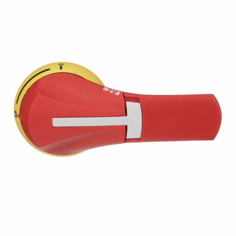 Product image for Cutler-Hammer PHR2N4XF rotary disconnect external front pistol handle,Front pistol handle,60-400A,Red/yellow,NEMA 4/4X,D/E-Frame,External handles,NEMA 4/4X,Handle type: PH2