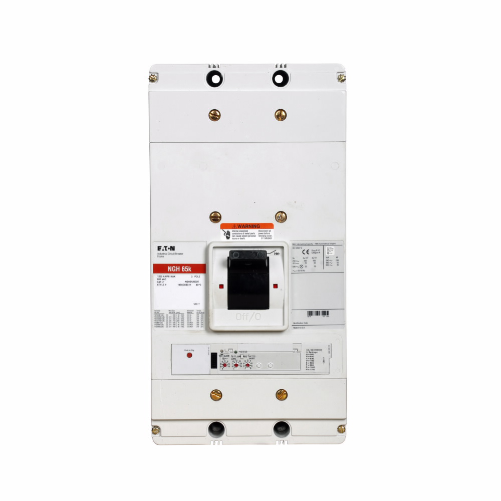 Product image for Cutler-Hammer NGS312038E Series G electronic molded case circuit breaker, NG-frame, NG, Digitrip 310 RMS, Electronic ALSI with maintenance mode trip, Three-pole, 1200A, 480 Vac, 85 kAIC at 240 Vac, 50 k