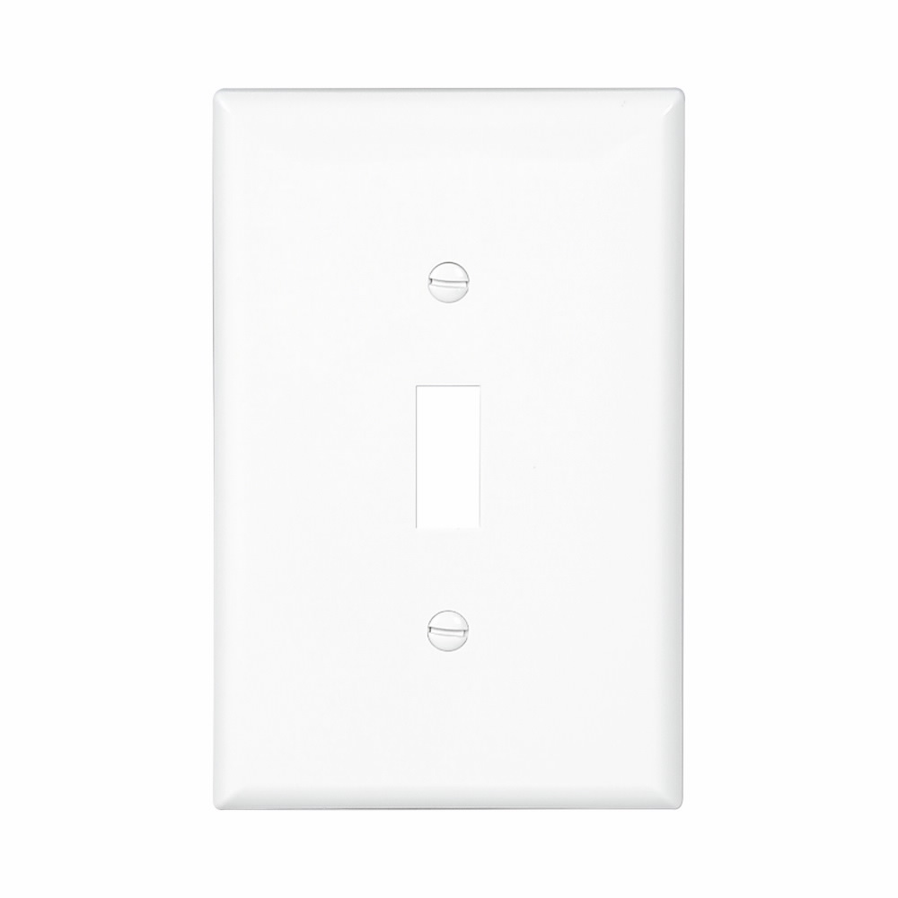 Mayer-DDS-Eaton Toggle wallplate, White, Toggle Cutout, Polycarbonate, Single- gang, Mid-size-1