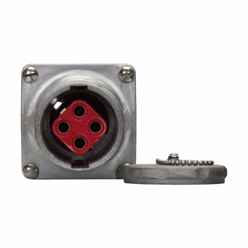 Product image for Crouse-Hinds Series AR347 30 Amp 4-Pole 4-Wire Threaded Cap Receptacle Housing