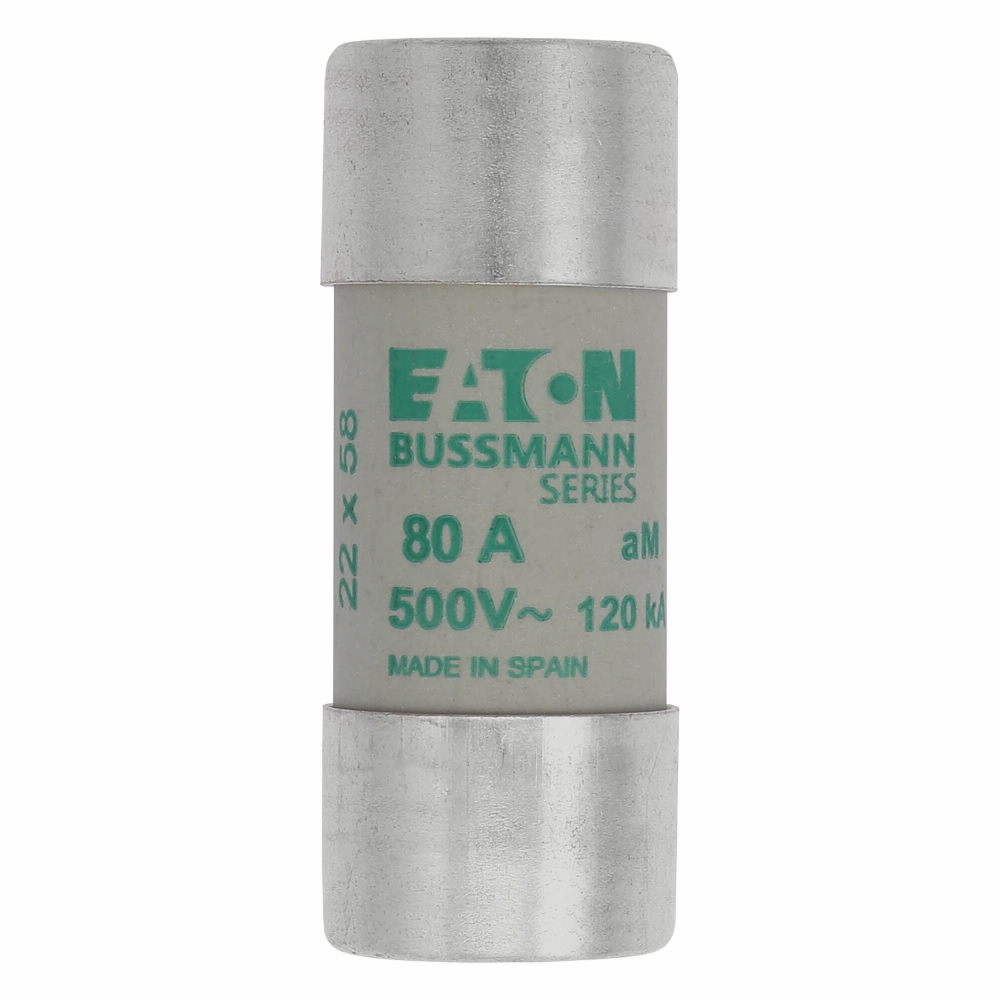 Product image for Bussmann Series C22M80 22 x 58 mm 80 Amp 500 VAC Class AM Cylindrical Fuse