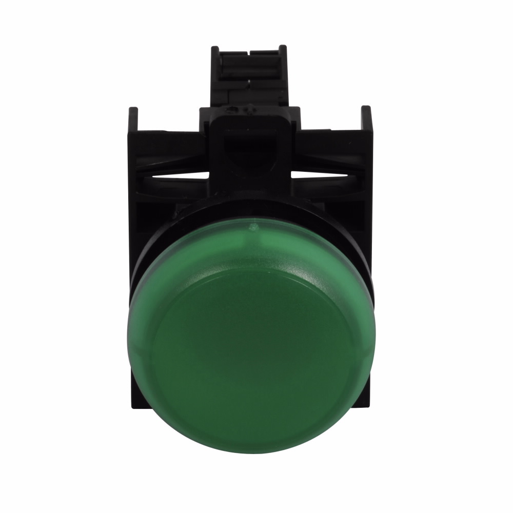 Product image for Cutler-Hammer M22-L-G-G M22 modular pushbutton, Green Indicating Light, Flush, IP67, IP69K, NEMA 4X, 13, Illuminated, 100, 000 Hours of operation, 12-30 Vac/dc