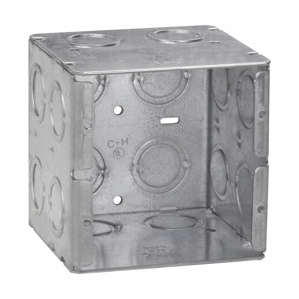 Product image for Crouse-Hinds TP691 3-3/4" x 3-1/2" x 3-3/4" Steel 2-Gang Masonry Box