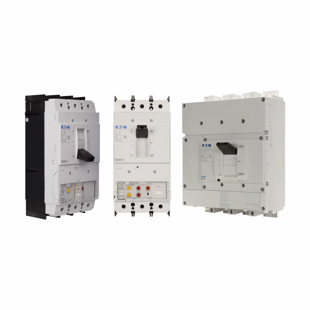 Product image for Cutler-Hammer NZMN4-AE1200-NA Series NZM complete molded case circuit breaker, NZM4-frame, NZMN4, Thermal-magnetic trip, Three-pole, 1200A, 600 Vac, 50 kAIC at 400 Vac, Bolt-on, Distribution circuit pro