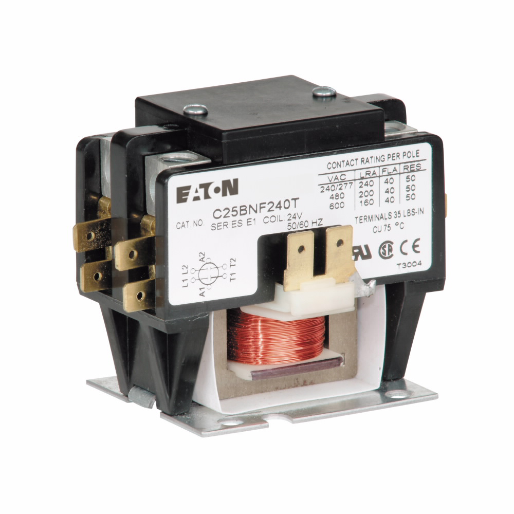 Product image for Eaton C25BNF240T Definite Purpose Control Contactor