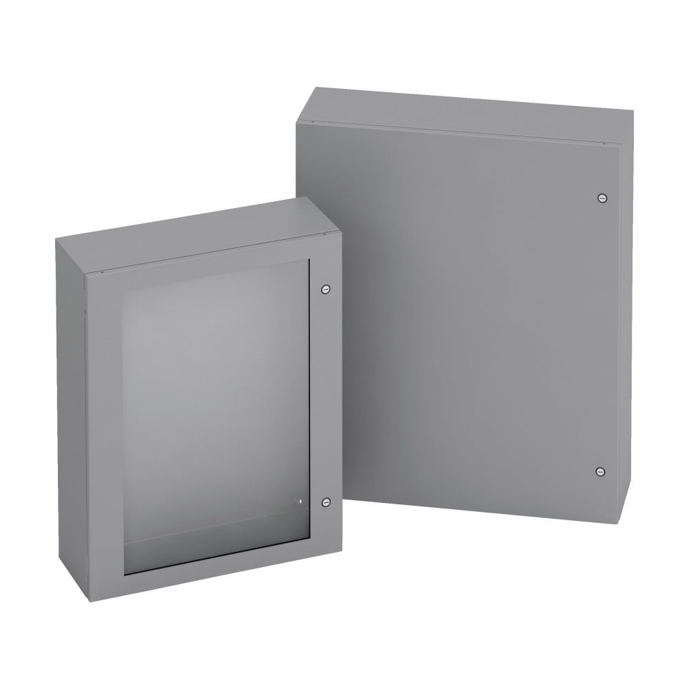 Product image for B-Line 20208-SDSS4 Wall Mounted Panel Enclosure, 20" x 20" x 8" NEMA 4X, Hinged cover, SDSS4 enclosure, Wall mount, Medium single door, Thru holes, opt. external mounting feet, 304 stainless