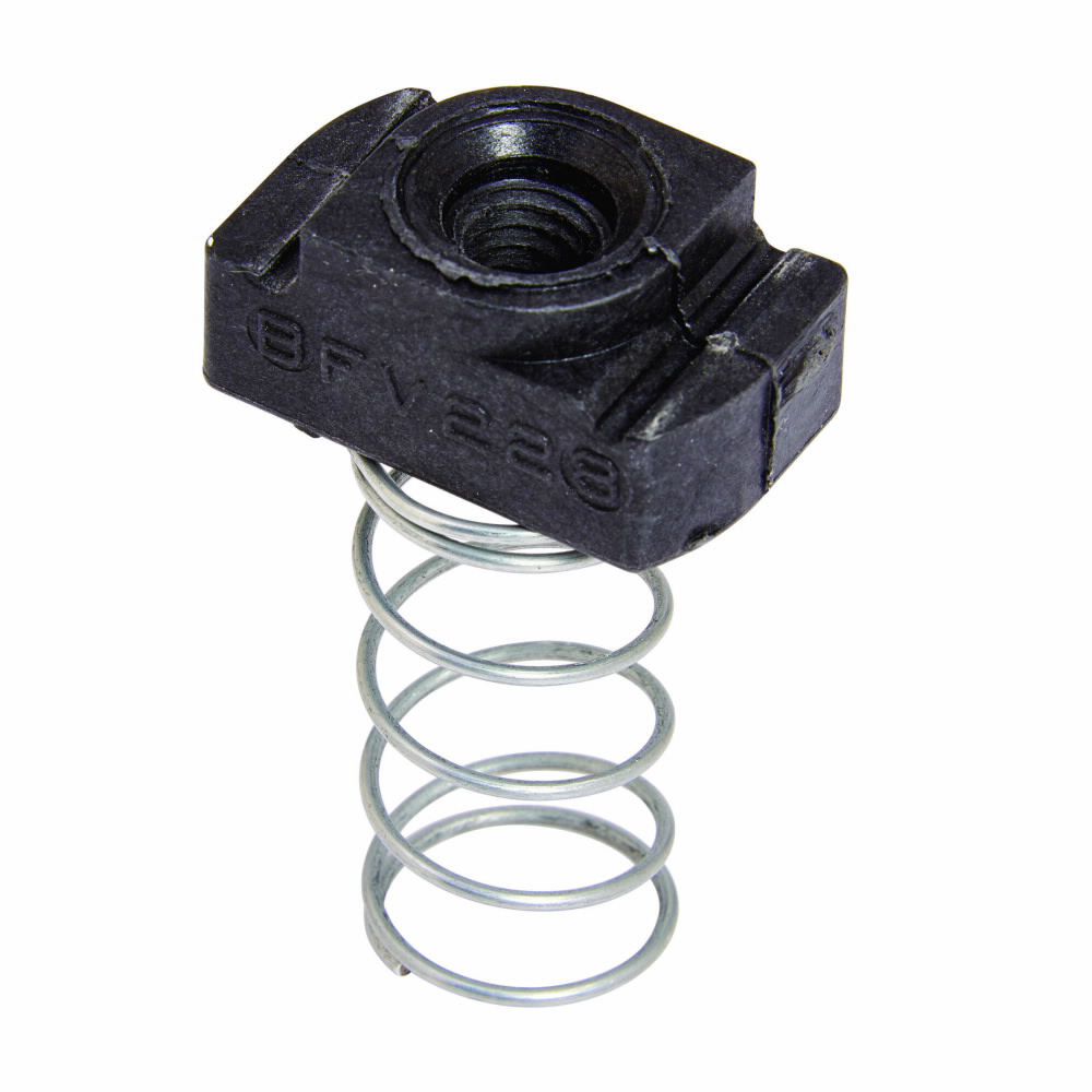 Product image for B-Line BFV224 1/4-20 Inch Glass Reinforced Polyurethane Fiberglass Channel Nut with Spring