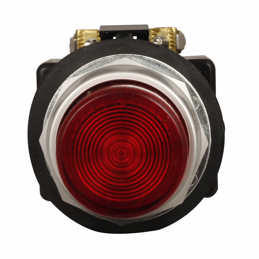 Product image for Cutler-Hammer HT8GBWABF3 HT800 pushbutton, 30.5 mm, Watertight/Oiltight, Illuminated pushbutton, NEMA 3, 3R, 4, 4X, 12 and 13, Momentary, Extended, LED, full voltage light unit, 1NO-1NC, White lens, 24