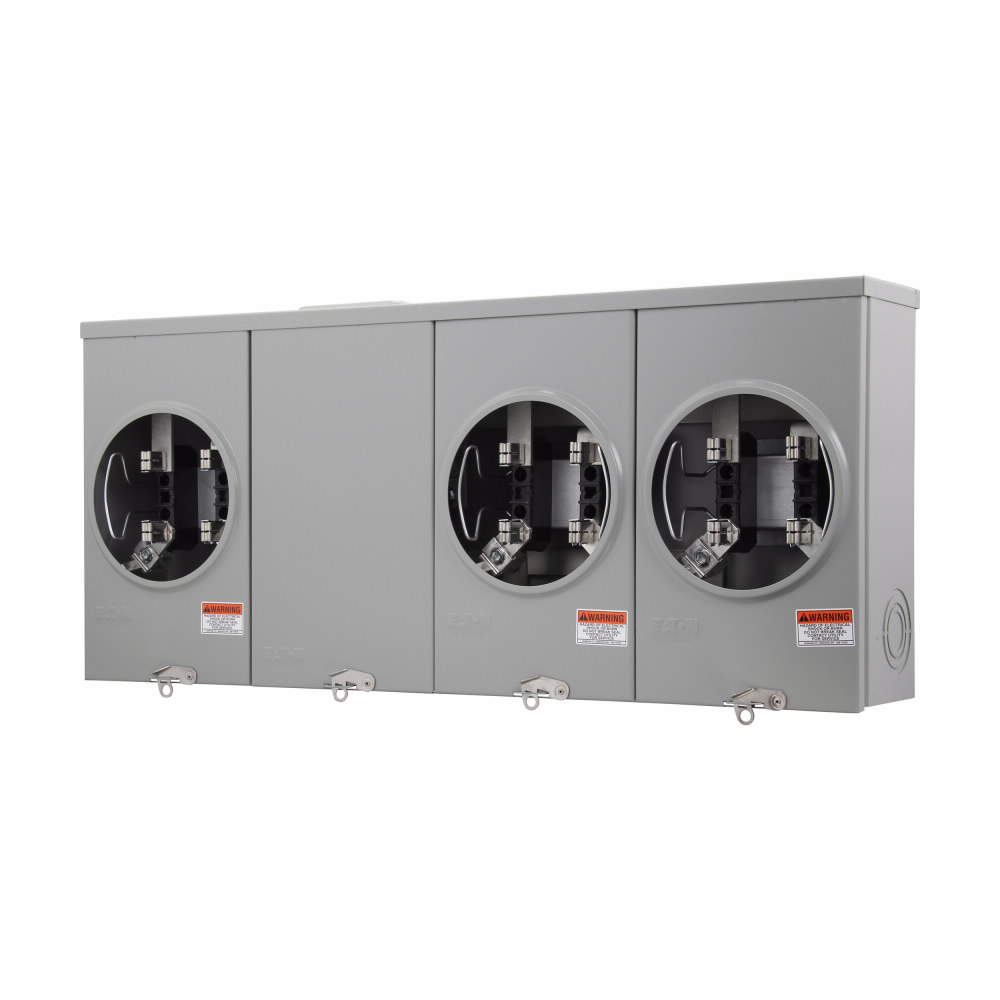 Eaton Electrical 1008843CH 600 Volt 200 Amp 3Wire Ringless Ganged Meter Socket Viking Electric