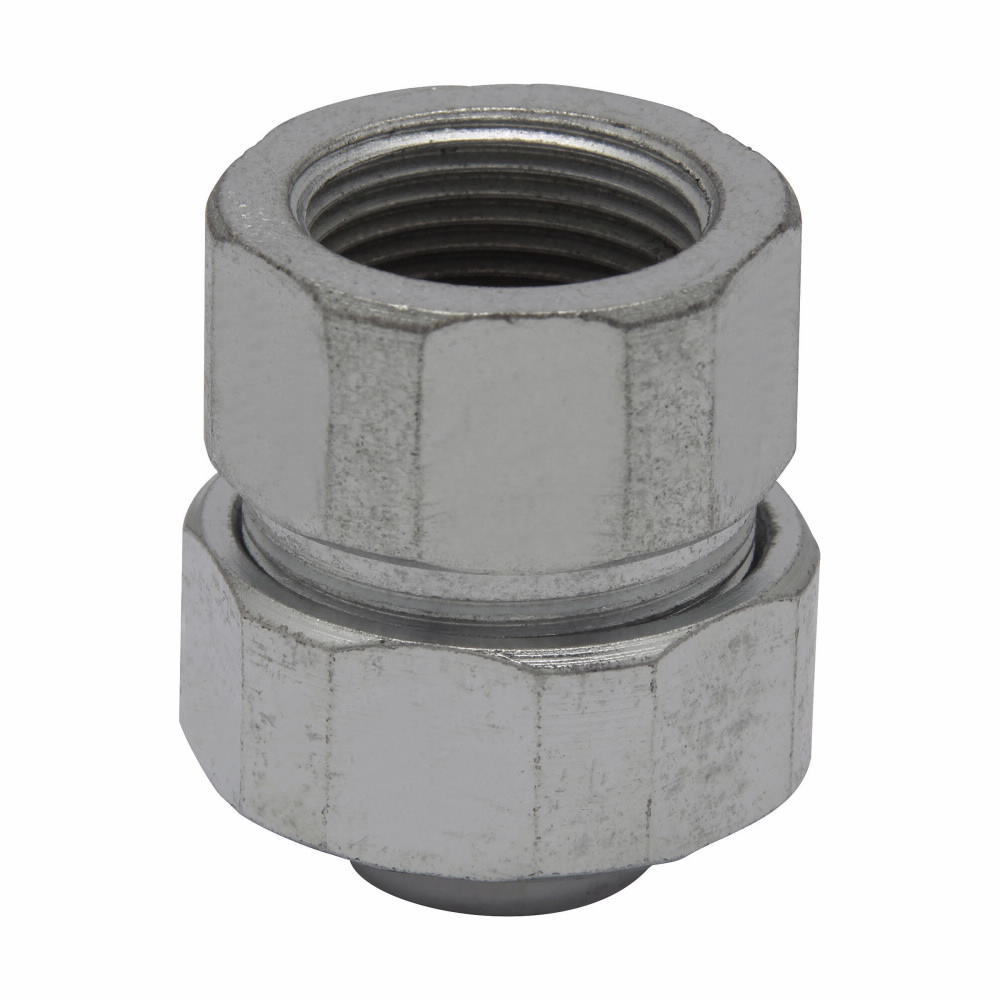 Product image for Crouse-Hinds LTR150 1-1/2" Liquidtight to Threaded Rigid/IMC Conduit Combination Coupling, Malleable Iron, Zinc Plated
