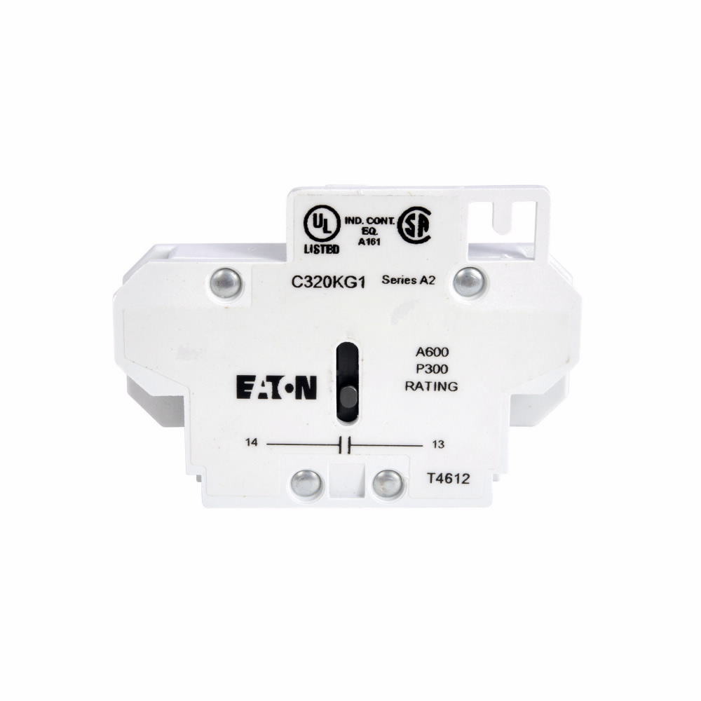 Product image for Eaton Electrical C320KG1 600 VAC 10 Amp 1NO Pressure Plate Terminal Contactor Auxiliary Contact
