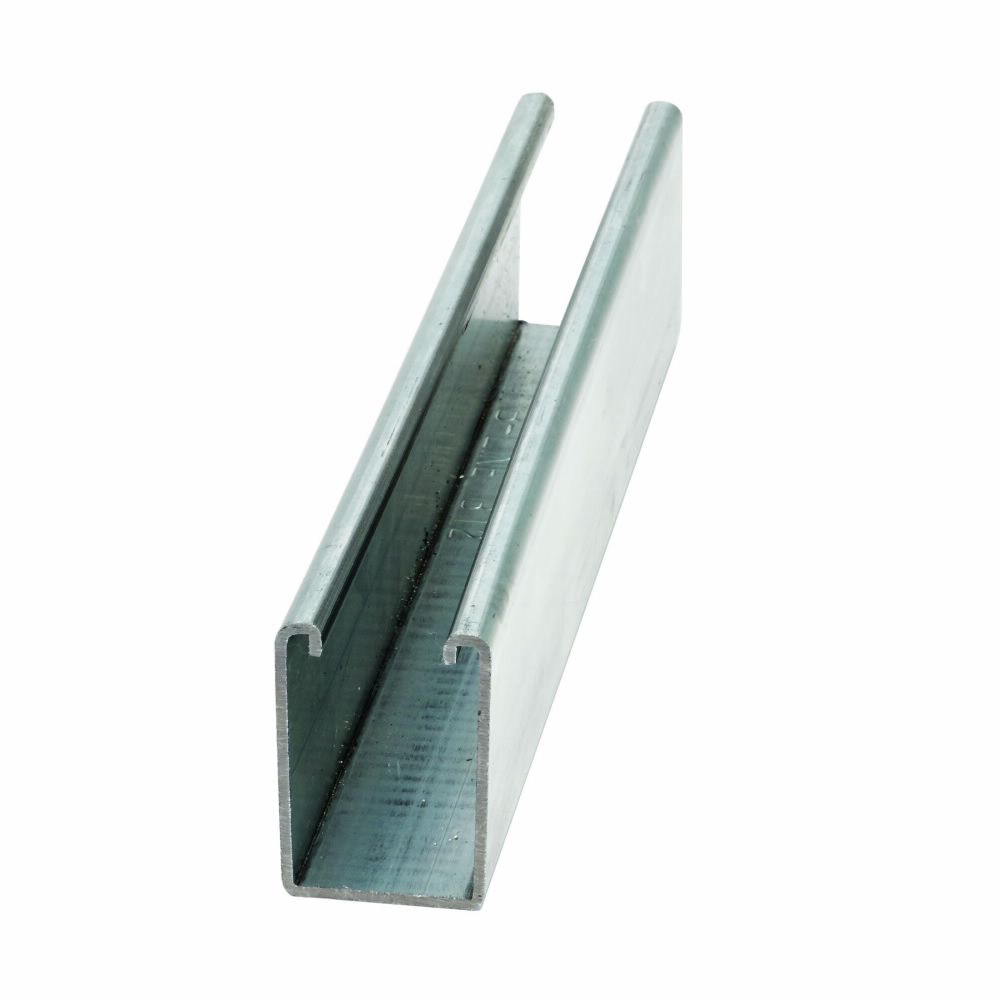 Product image for B-Line B12-120AL 1-5/8"W x 2-7/16"H Channel, Solid (No Hole Pattern), 12ga, 10ft Length, Aluminum