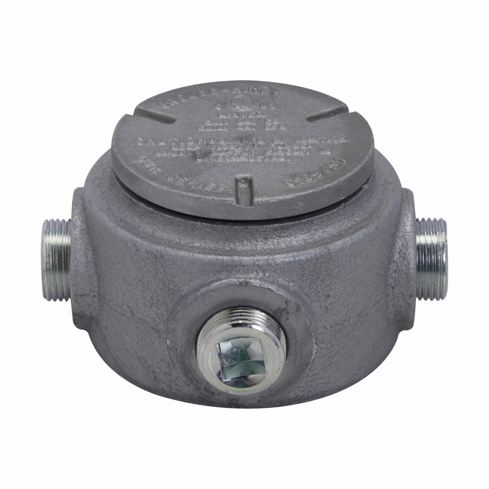 Product image for Crouse-Hinds Series GUR2 SA 3/4 Inch Copper Free Aluminum Conduit Outlet Box with Cover