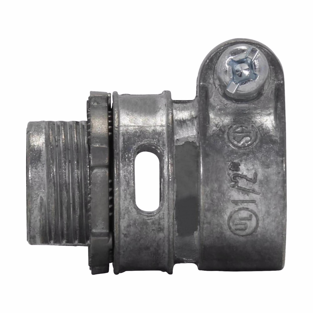 Product image for Crouse-Hinds Series 708DC 1/2 Inch Die-Cast Zinc Non-Insulated Squeeze Type Straight FMC Connector