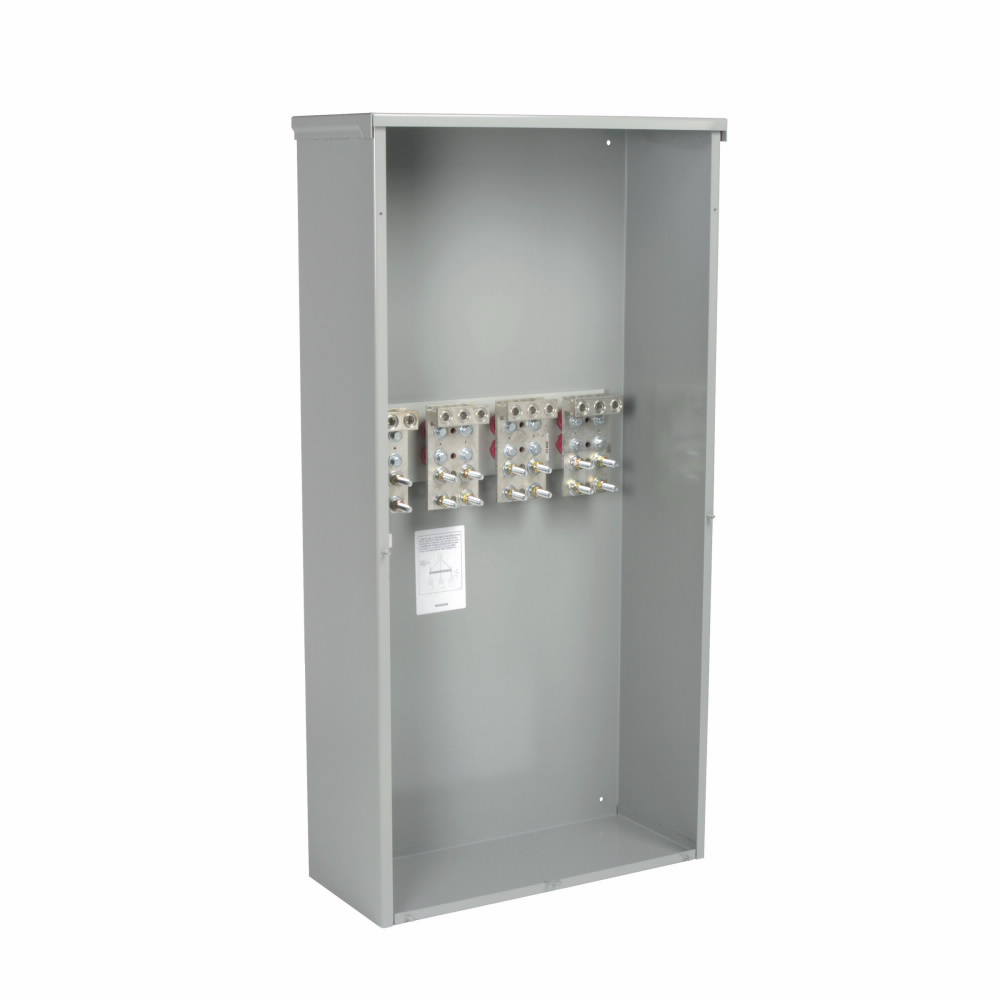 Product image for B-Line R9000-C 400 A, 3R, Underground, ANSI 61 gray painted, 042 kAIC, 2 Studs / ?, #6 - 600 MCM, Galvanized steel, Surface mount, 3 wires, 1 phase or 3 phase