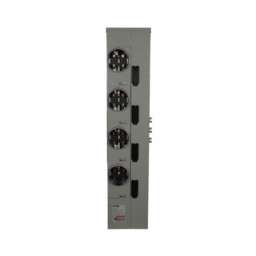 Product image for Eaton Electrical 1MM420RRL 120/240 Volt 200 Amp 1-Phase 3-Wire 4-Socket Aluminum Ringless Meter Stack Module