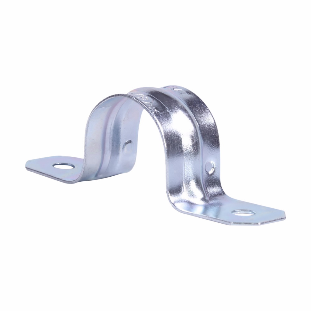 Product image for Crouse-Hinds Series 497 2-3/4 Inch Galvanized Steel 2-Hole EMT Conduit Strap