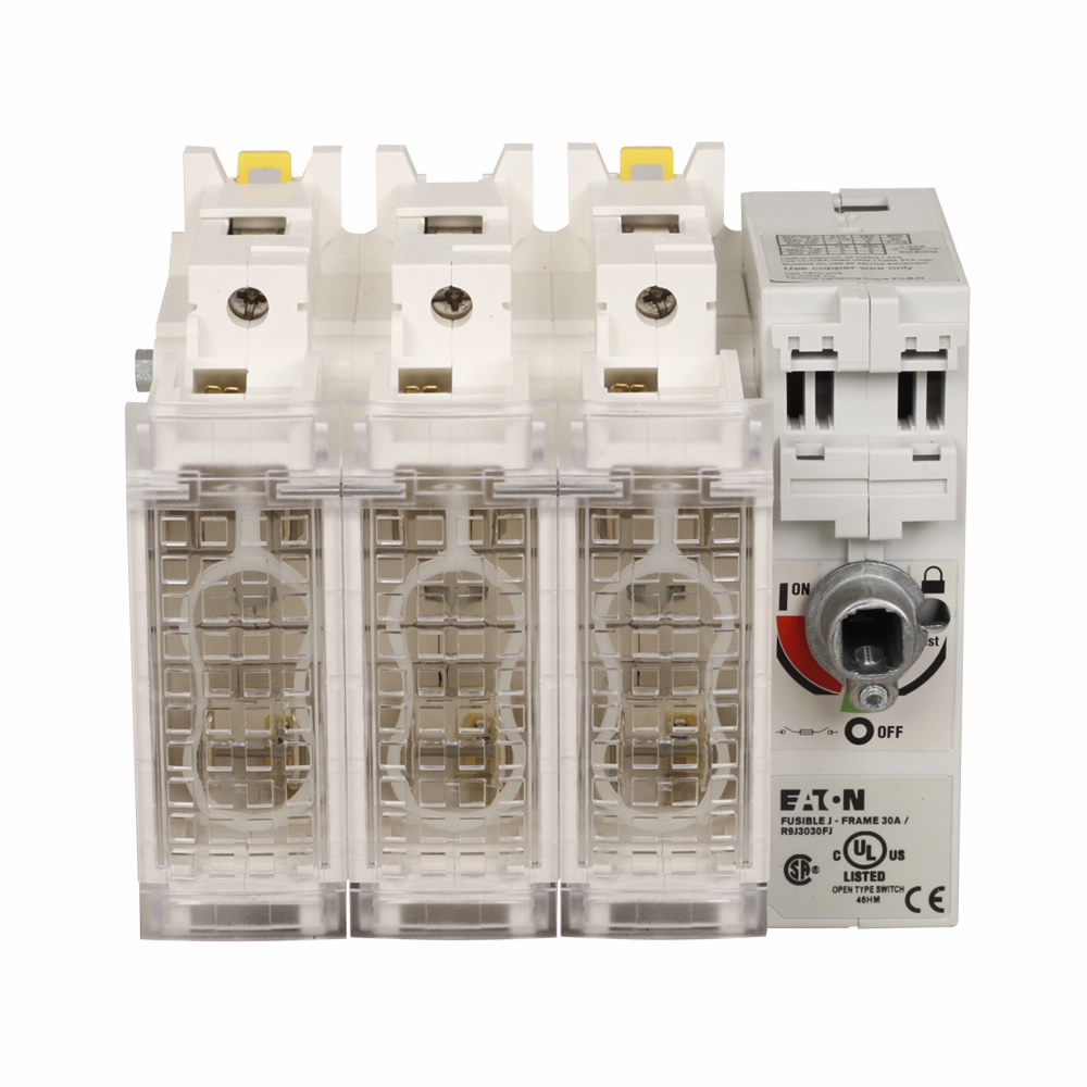Product image for Cutler-Hammer R9J3030FJ rotary disconnect switch, 30 A, Class J fuses, Three-pole, Switch body, R9 Series, 600 V, J frame