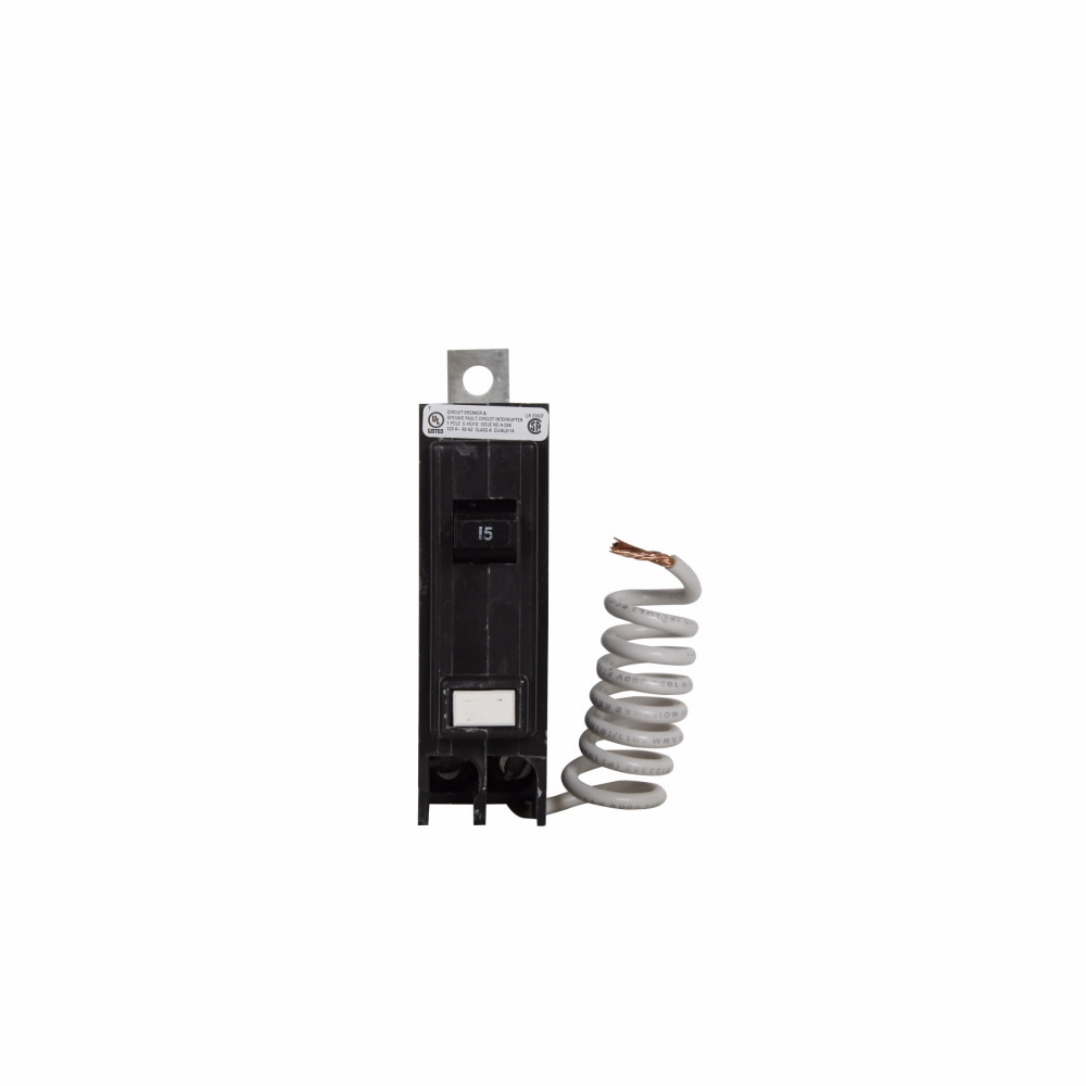 Cutler-Hammer QBGFT1015 QB GFCI circuit breaker,Ground fault circuit breaker,15A,10 kAIC,Single-pole,120/240V,Non-Interchangeable,5 mA Trip sensitivity,#14?0 Cu, #12?0 Al,QBGF Product image for Cutler-Hammer QBGFT1015 QB GFCI circuit breaker,Ground fault circuit breaker,15A,10 kAIC,Single-pole,120/240V,Non-Interchangeable,5 mA Trip sensitivity,#14?0 Cu, #12?0 Al,QBGF