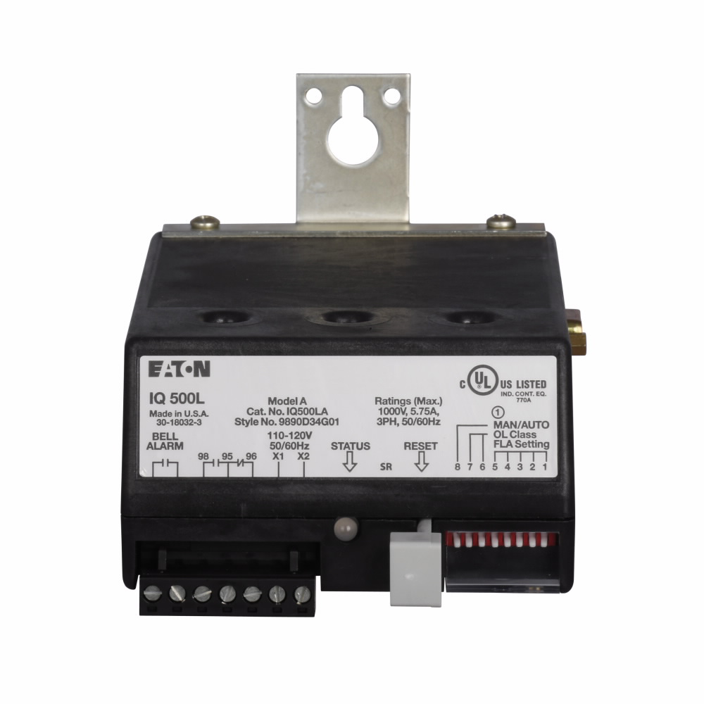 Product image for Cutler-Hammer IQ504B IQ 500 Overload Relay, Maximum HP 60 at 200V, 75 at 230V, 150 at 460-475V , 10.8 - 207A, IQ504B