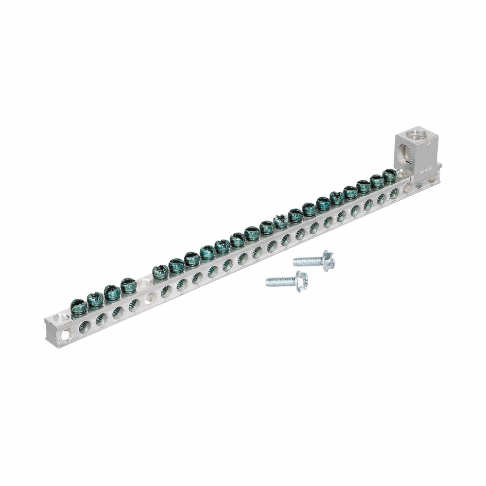 Product image for Eaton Electrical GBK2120 9.19 Inch 6 to 2/0 AWG Aluminum/Copper 21-Terminal Load Center Ground Bar Kit