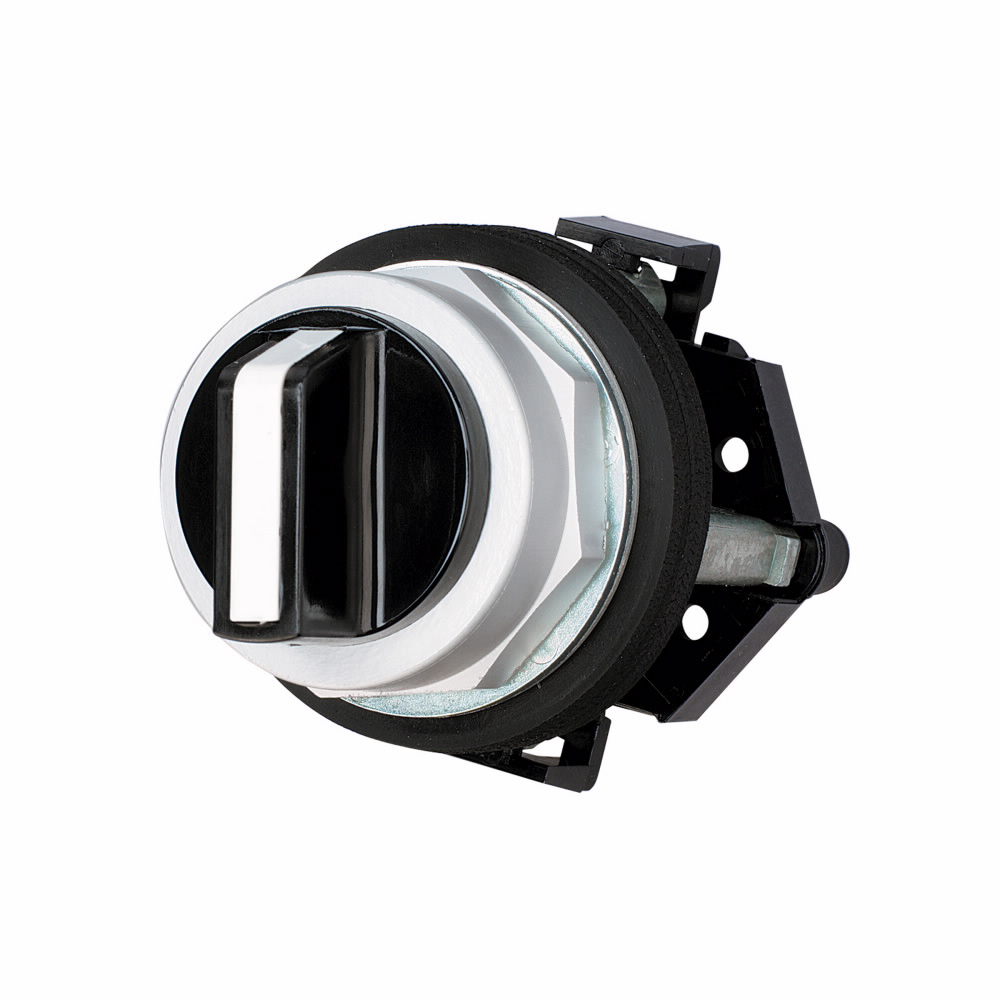 Product image for Cutler-Hammer HT8JAH3AA5 HT800 pushbutton, 30.5 mm, Watertight/Oiltight-HT800, Selector switch unit, NEMA 3, 3R, 4, 4X, 12 and 13, Non-illuminated, Two-position, Maintained, maintained, Black actuator,