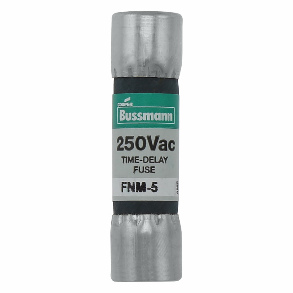 Product image for Bussmann FNM-5 5amp Time-Delay Supplemental / Midget Fuse, Melamine Tube, 13/32" x 1-1/2", 250Vac