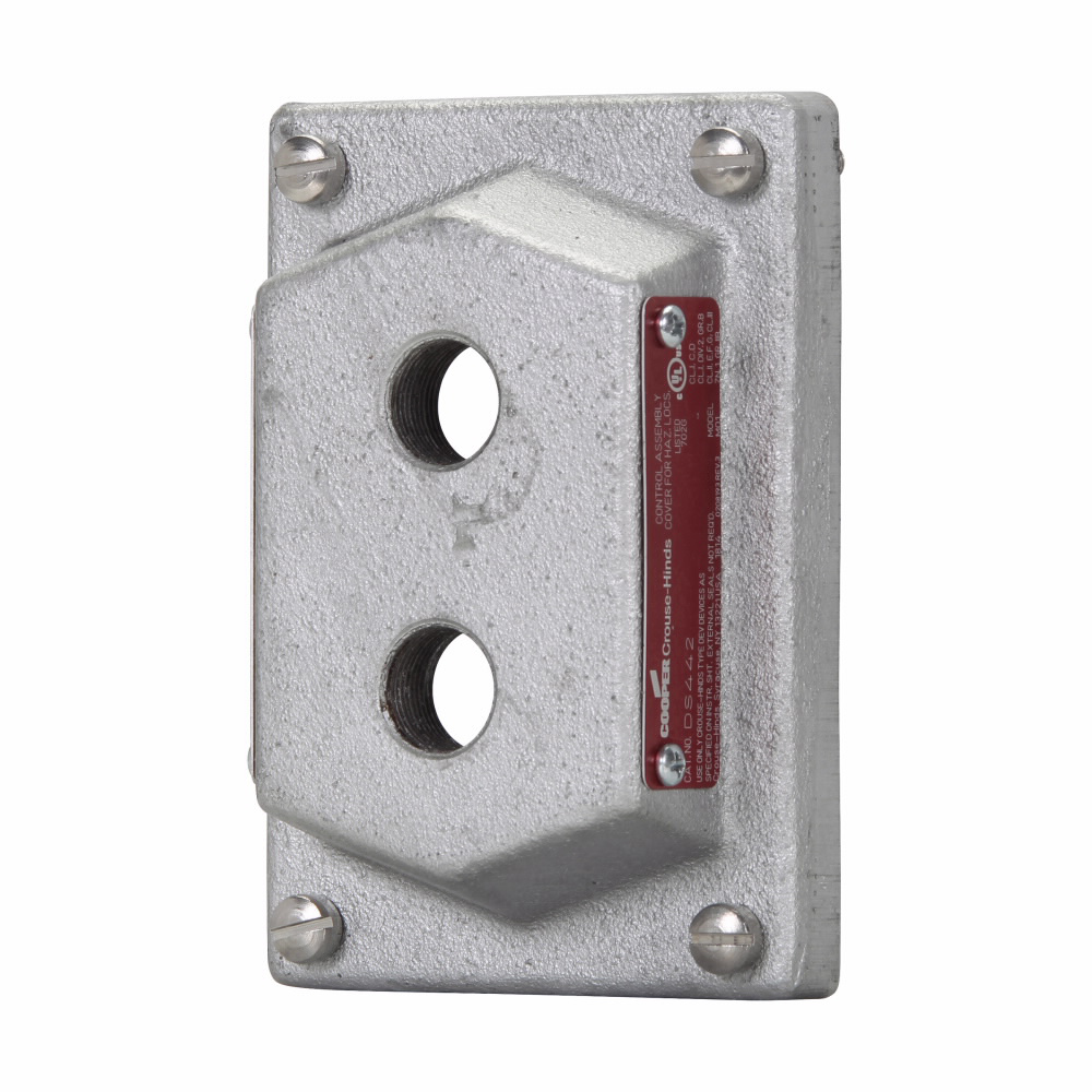 Product image for Crouse-Hinds DS442-SA DS Blank Cover, Copper Free Aluminum, Single Gang, 2 Hole Covers