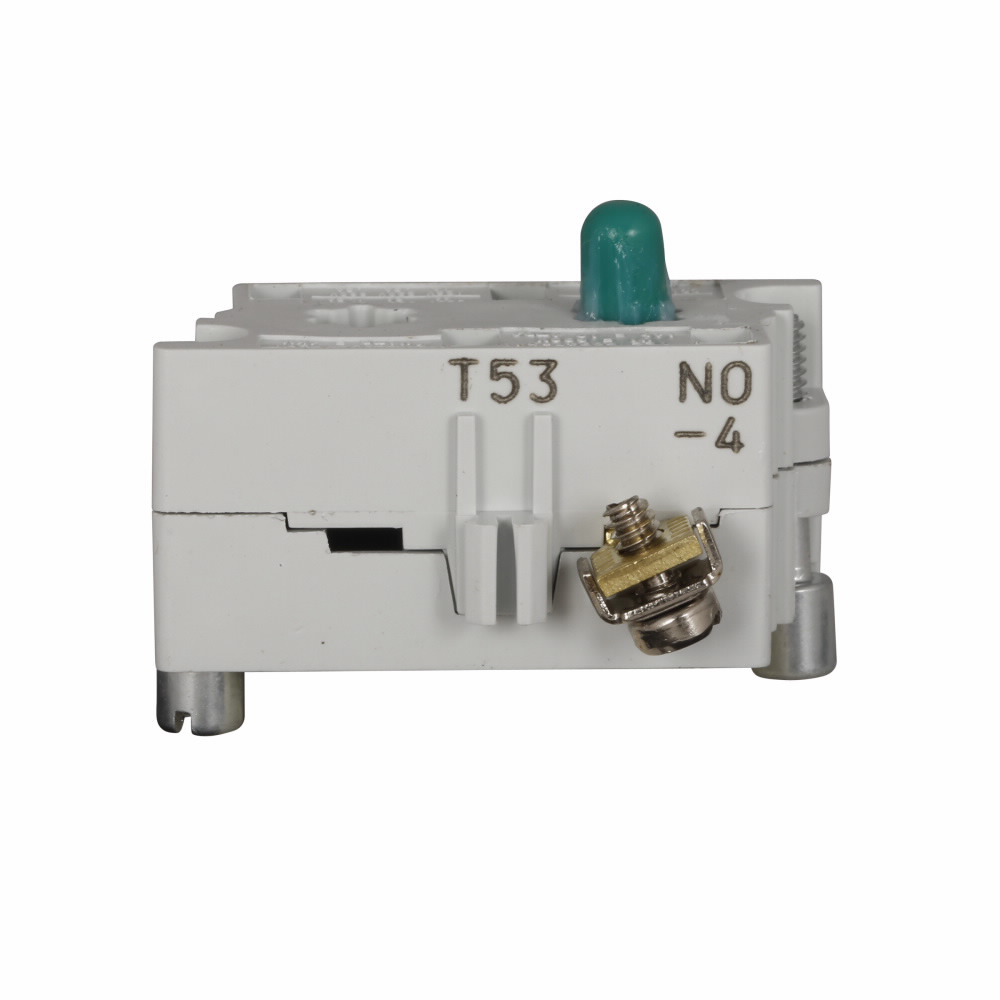 Product image for Eaton Electrical 10250T53 30.5 mm 600 VAC 10 Amp 1NO Pressure Terminal Silver Standard Finger Proof Push Button Contact Block