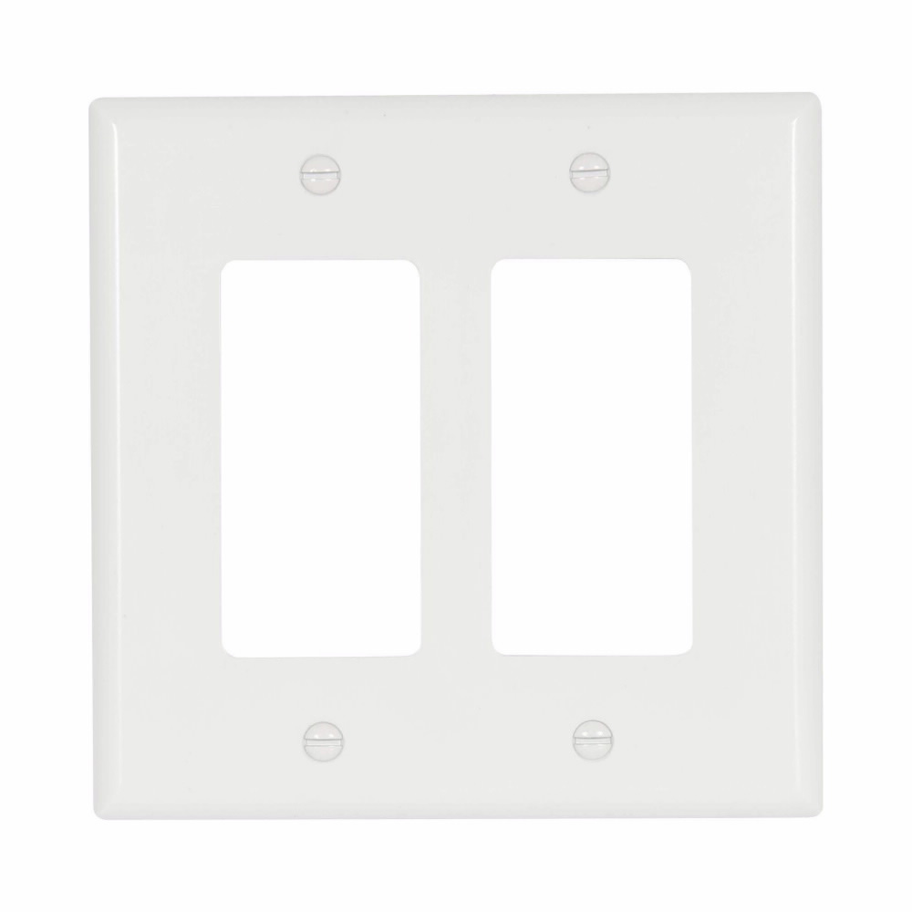 Product image for Eaton Wiring Devices 2052W-BOX 2-Gang Thermoset Decorator Wall Plate