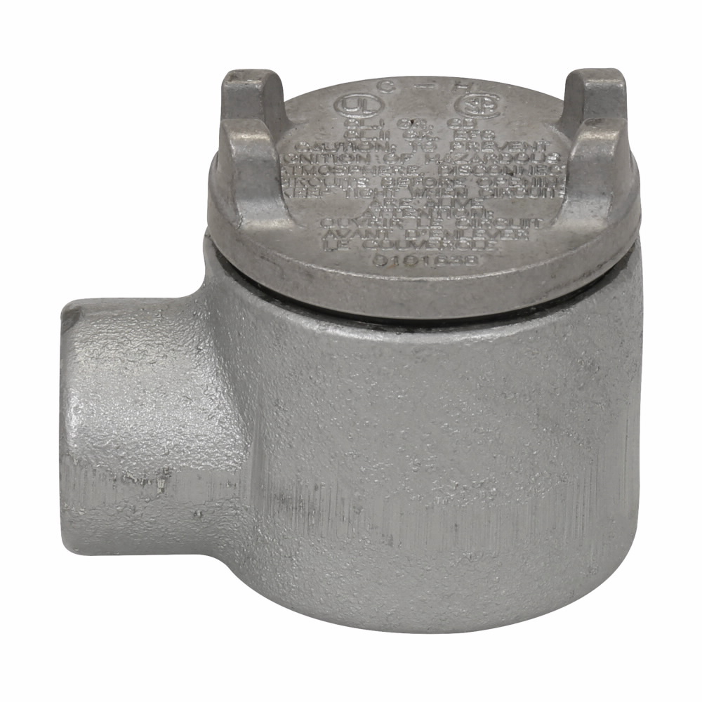 Product image for Crouse-Hinds Series GUA14 1/2 Inch Hub 2 Inch Cover Opening Cast Iron Conduit Outlet Box with Cover