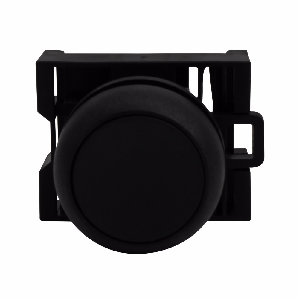 Product image for Cutler-Hammer M22S-D-S 22.5 mm RMQ-Titan Pushbutton,Black Actuator,Black bezel,IP67, IP69K,Non-illuminated,Flush mounting,NEMA 4X, 13,5,000,000 operations,Momentary,22.5 mm,Flush Pushbutton,M22