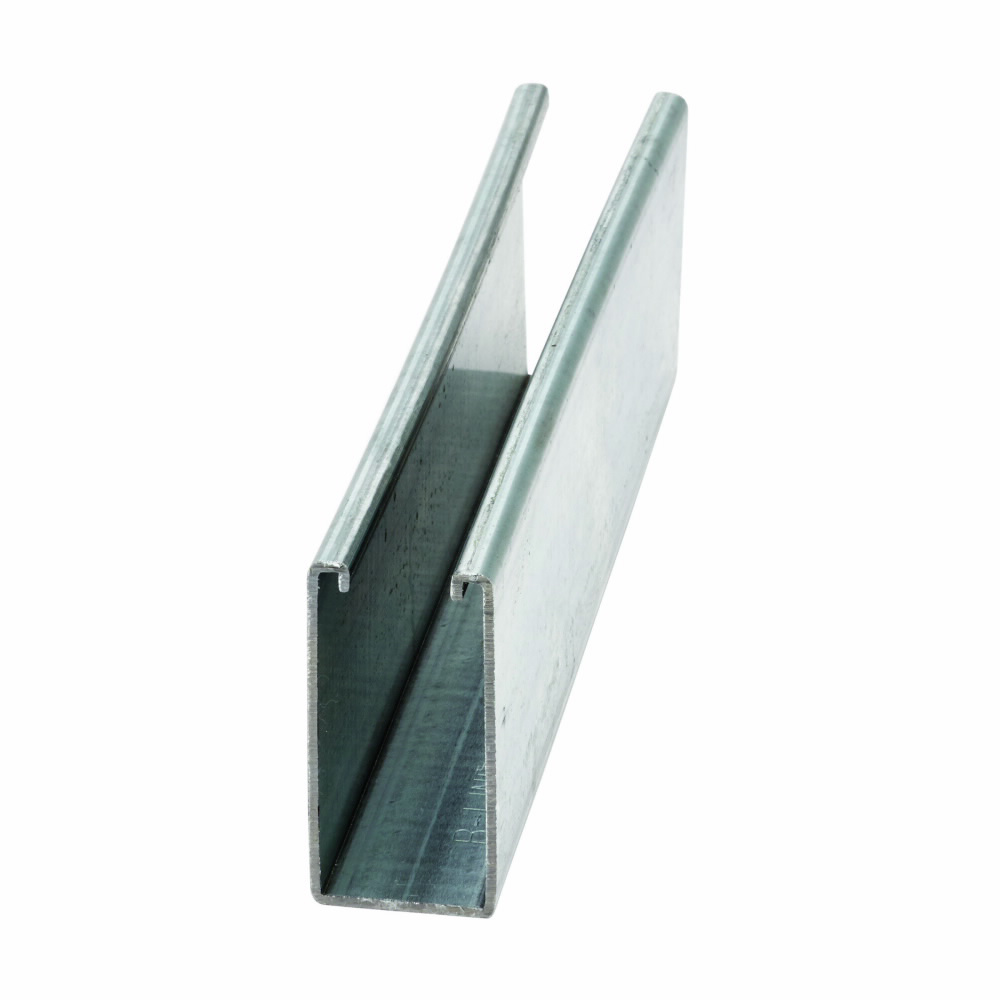 Product image for B-Line B11-120HDG 1-5/8"W x 3-1/4"H Channel, Solid (No Hole Pattern), 12ga, 10ft Length, Hot Dip Galvanized