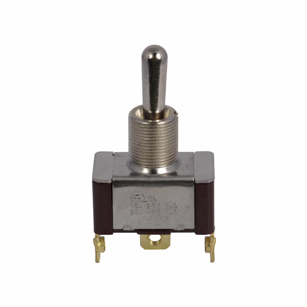 Product image for Cutler-Hammer XTD2E2A X Series Toggle Switch, Circuit position: ON-OFF-ON, Single-pole, Double-throw, 20A at 125 Vac, 10A at 277 Vac, 15A at 28 Vac, 3/4 hp at 125-250 Vac, Screw terminals