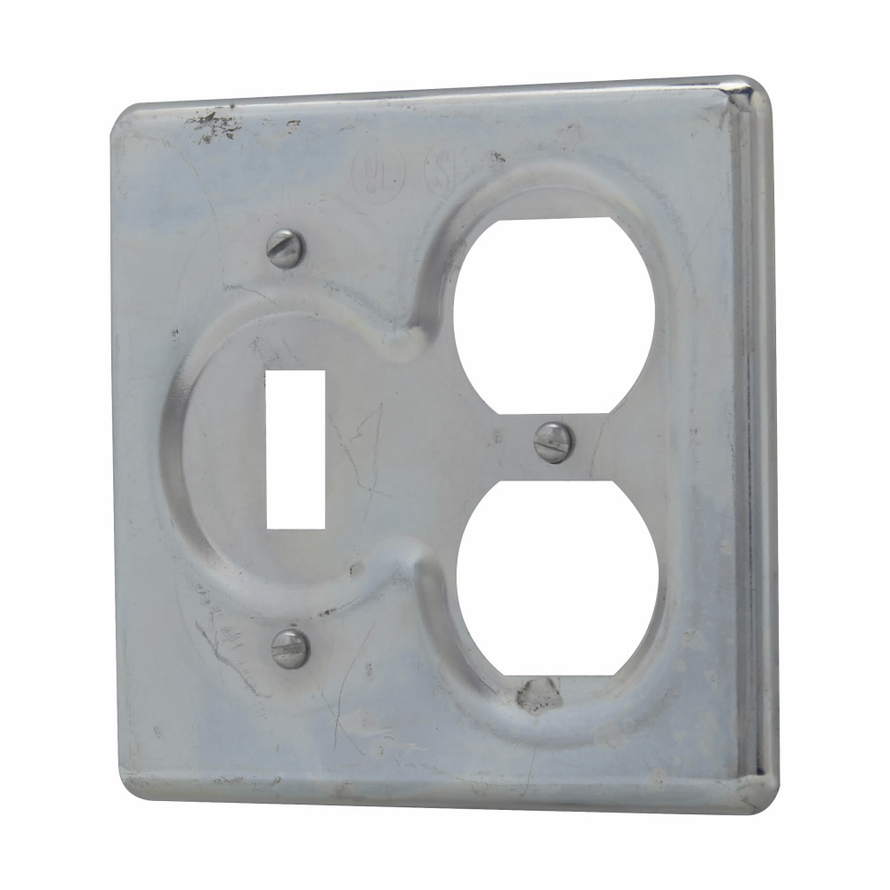 Product image for Crouse-Hinds S32232 2-Gang Sheet Steel Duplex Round Flush Mount Device Box Cover