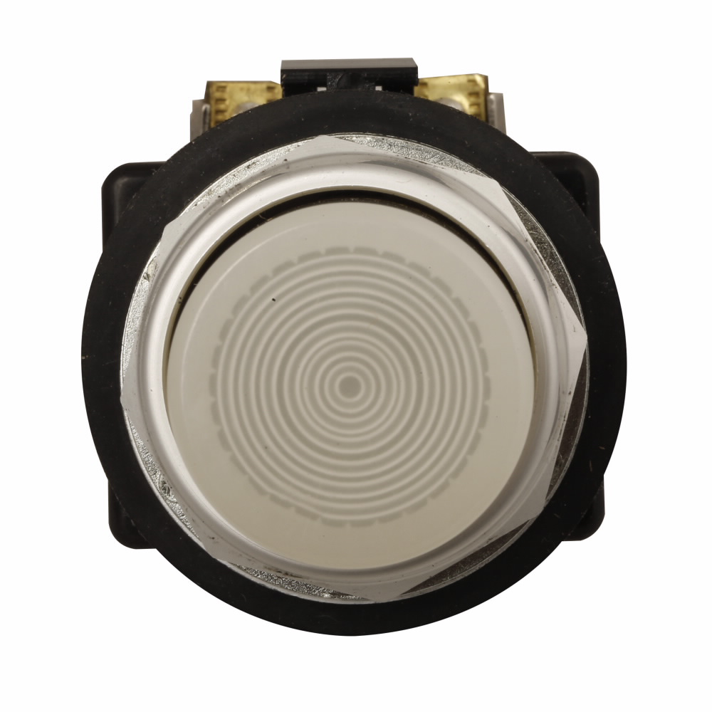 Product image for Cutler-Hammer HT8GBGAT1 HT800 pushbutton, 30.5 mm, Watertight/Oiltight, Illuminated pushbutton, NEMA 3, 3R, 4, 4X, 12 and 13, Momentary, Extended, Incandescent, transformer light unit, 1NO, Green lens,