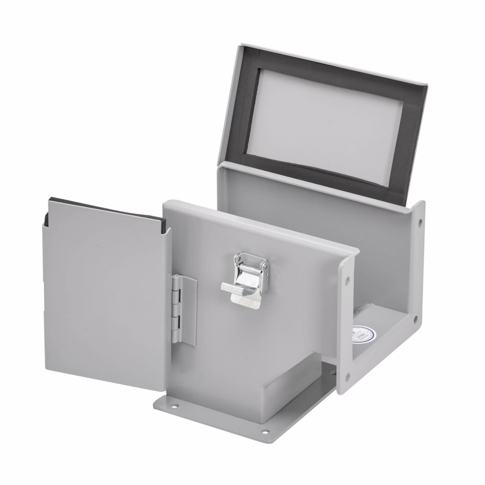 Product image for B-Line 66-12LE9C Wireway Elbow Fitting, Lay-in, 90? elbow, outisde opening, NEMA 12, Steel, ANSI 61 gray painted, 6" X 6"