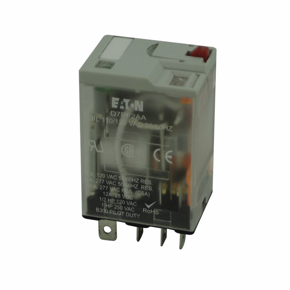 Product image for ETN D7PF2AR1 DPDT RELAY - 12 VDC CO