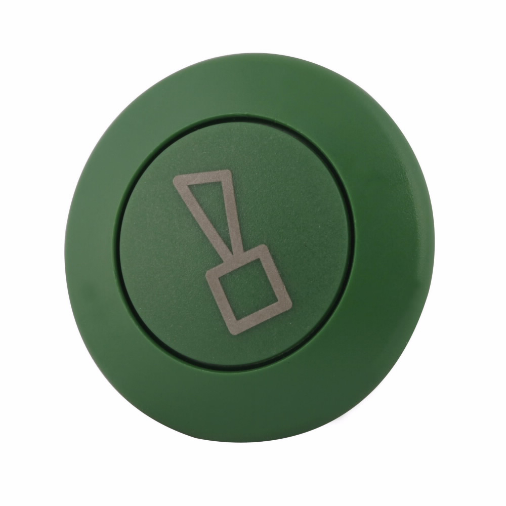 Product image for Cutler-Hammer M22-DRP-G M22 modular pushbutton, M22 Modular Mushroom Pushbutton Operator, 22.5 mm, Maintained, Non-illuminated, Bezel: Silver, Button: Green, IP67, IP69K, NEMA 4X, 13, 1,000,000 mechanic