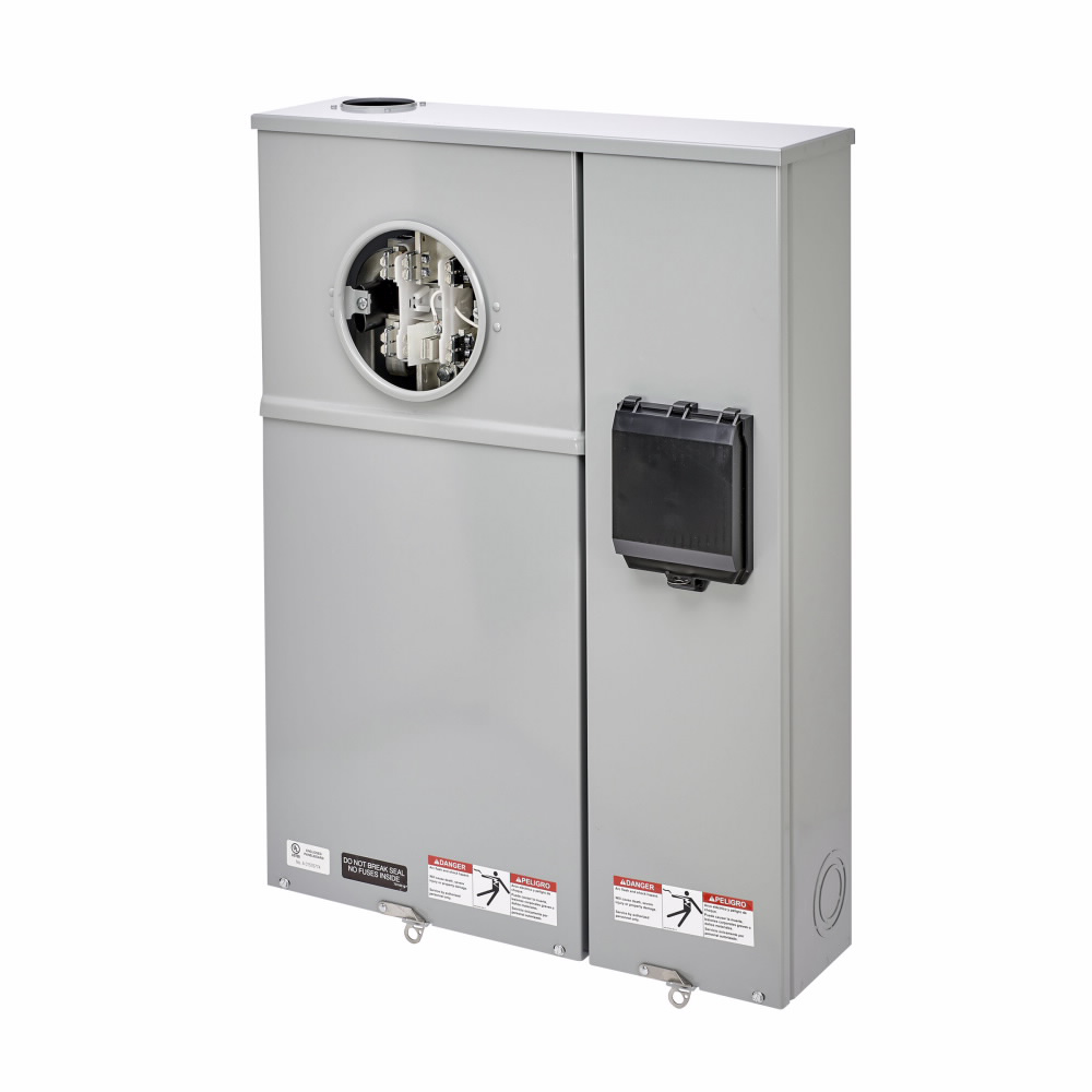 Product image for B-Line U224-MTB Meter Breaker, 200 A, Lever, Ringless, 3R, ANSI 61 gray painted, #14 AWG-2/0 AWG, #14 AWG-1/0 AWG, Galvanized steel, Surface mount, 4 jaws, 1 position, 1Ø/3W, Overhead and undergr