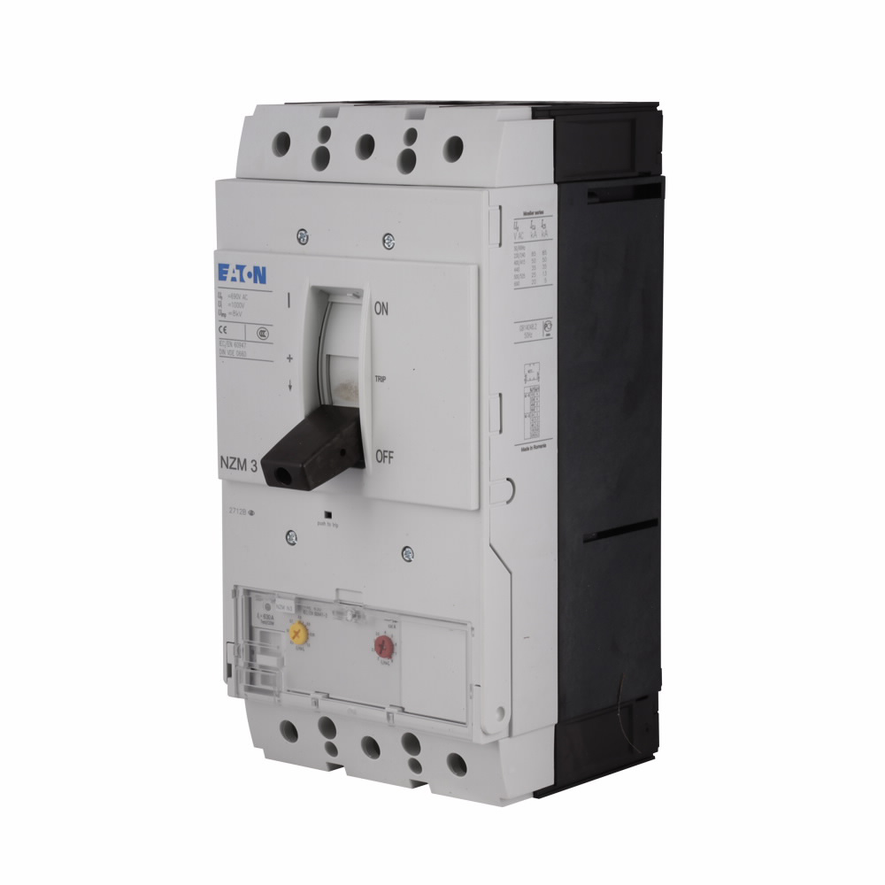 Product image for Cutler-Hammer NZMN3-AE400-NA Series NZM complete molded case circuit breaker, NZM3-frame, NZMN3, Thermal-magnetic trip, Three-pole, 400A, Dist. circuit protection, motor drive, 200-400A, 800-4400A delay