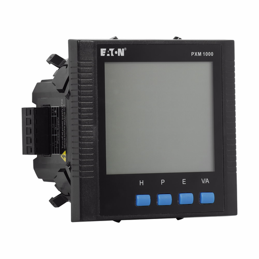 Product image for Cutler-Hammer PXM1000MA15 PXM 1000 multifunction power and energy meter, LCD display, Frequency range 45-65Hz, Nominal current input 5A, Power supply 100-415Vac or 100-300Vdc, Built-in RS485 port with Modbus-