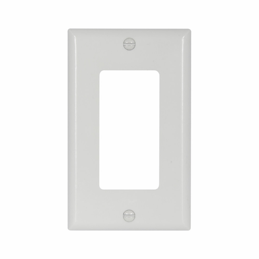 Mayer-DDS-Eaton Decorator / GFCI wallplate, White, Decorator Cutout, Thermoset, Single- gang, Standard, ED Box-1