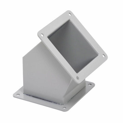 Product image for B-Line 66-12FE45 Wireway Elbow Fitting, Includes (1) gasket and hardware, Feed through, 45? elbow, NEMA 12, Steel, 6" X 6"