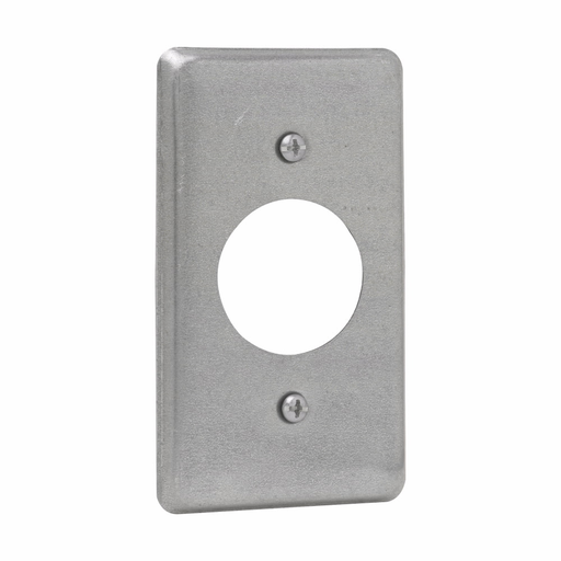 Crouse-Hinds TP612 1-13/32" Steel Single Receptacle Utility Box Cover Product image for Crouse-Hinds TP612 1-13/32" Steel Single Receptacle Utility Box Cover