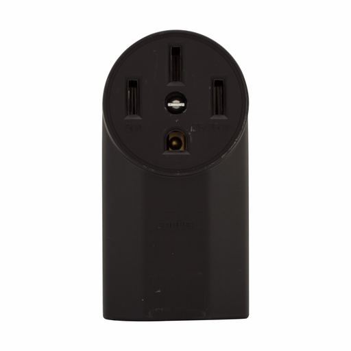 Mayer-DDS-Eaton power device receptacle, #12 - 4 AWG, 50A, Surface, 125/250V, Back, Black, NEMA 14-50R, Three-pole, Four-wire, Three-pole, four-wire, grounding, Screw, Glass-filled nylon, Power-1