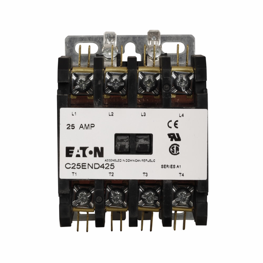 Eaton C25END430A Definite Purpose Control Contactor Product image for Eaton C25END430A Definite Purpose Control Contactor